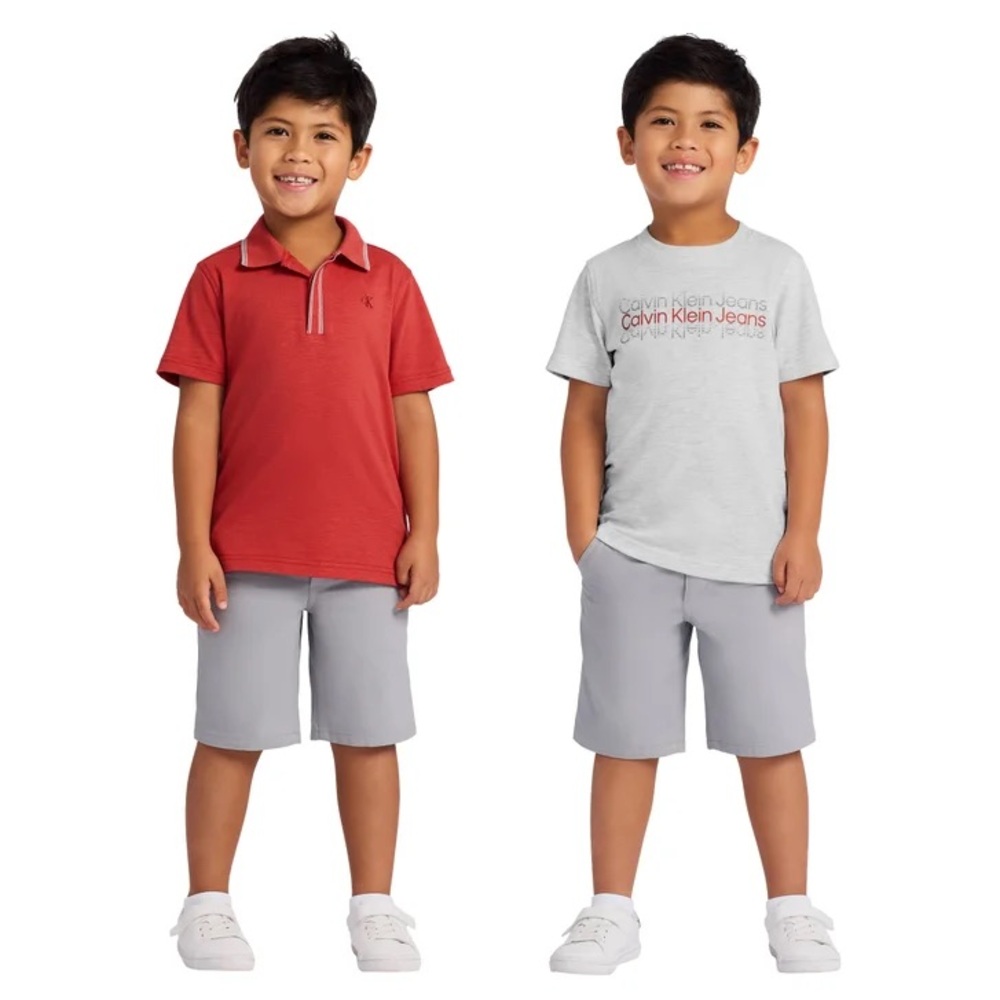 Calvin Klein - Boys' 3-piece Set ( tee polo short)